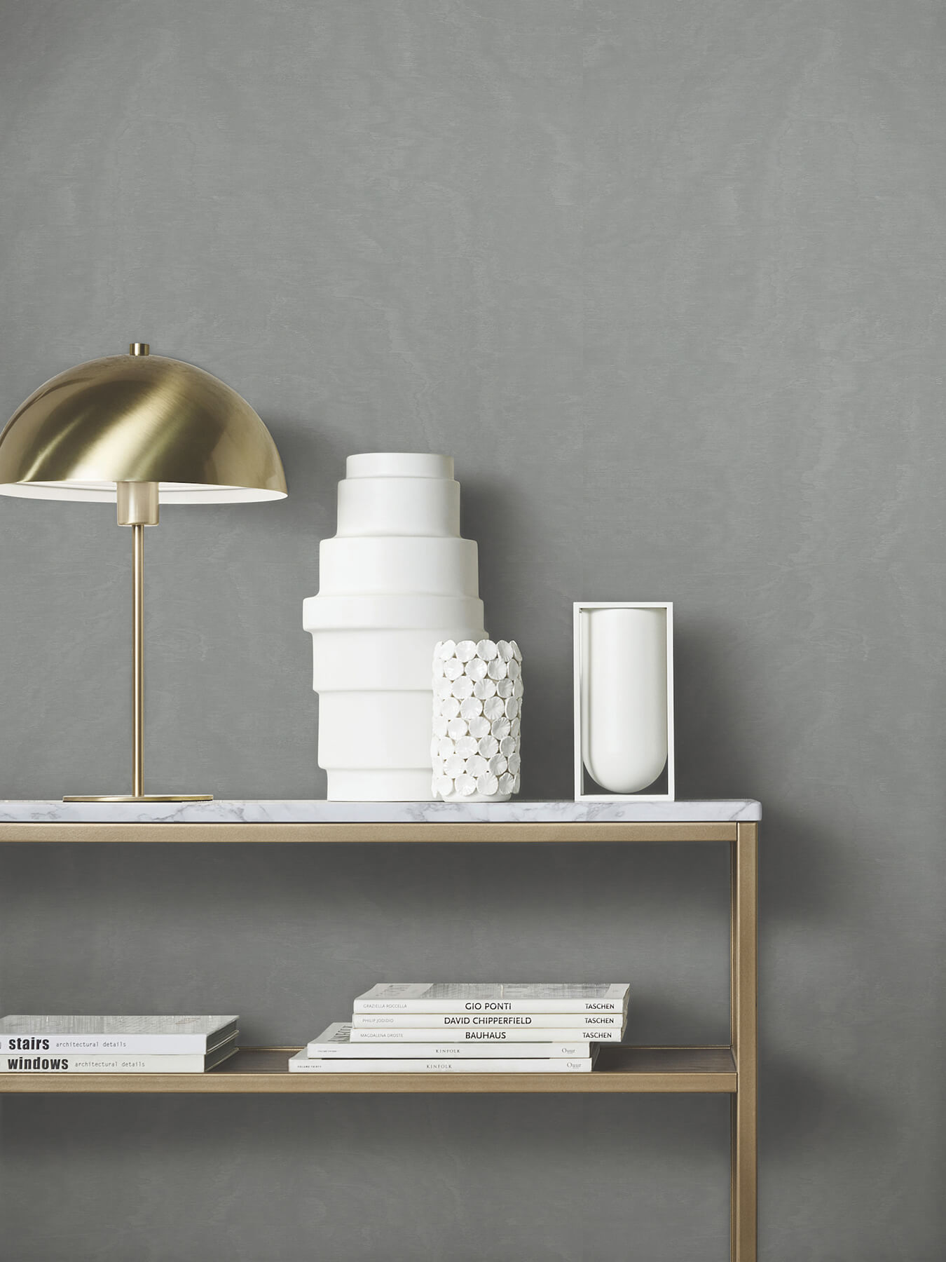 Shimmering Moire Pewter Textured Wallpaper