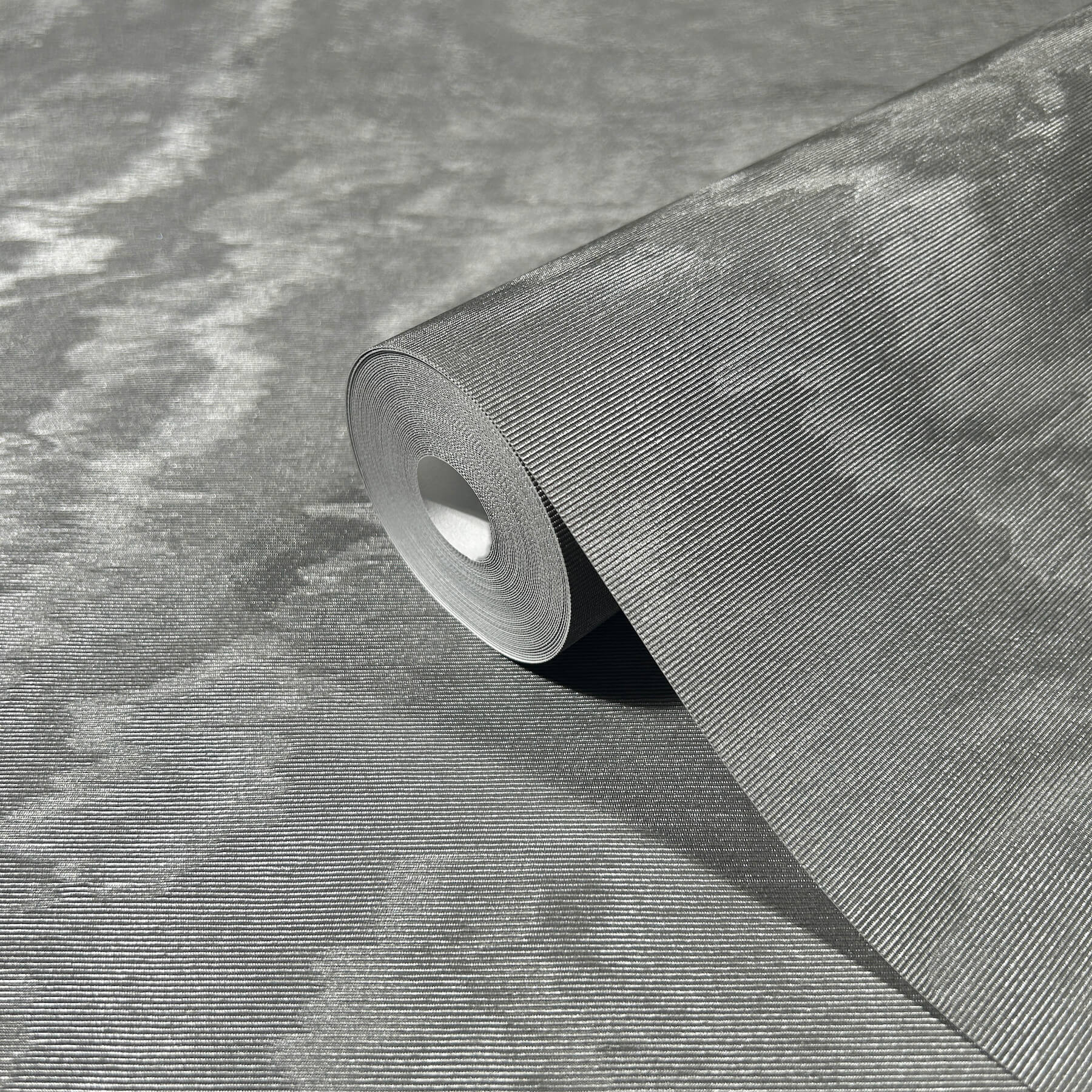 Shimmering Moire Pewter Textured Wallpaper