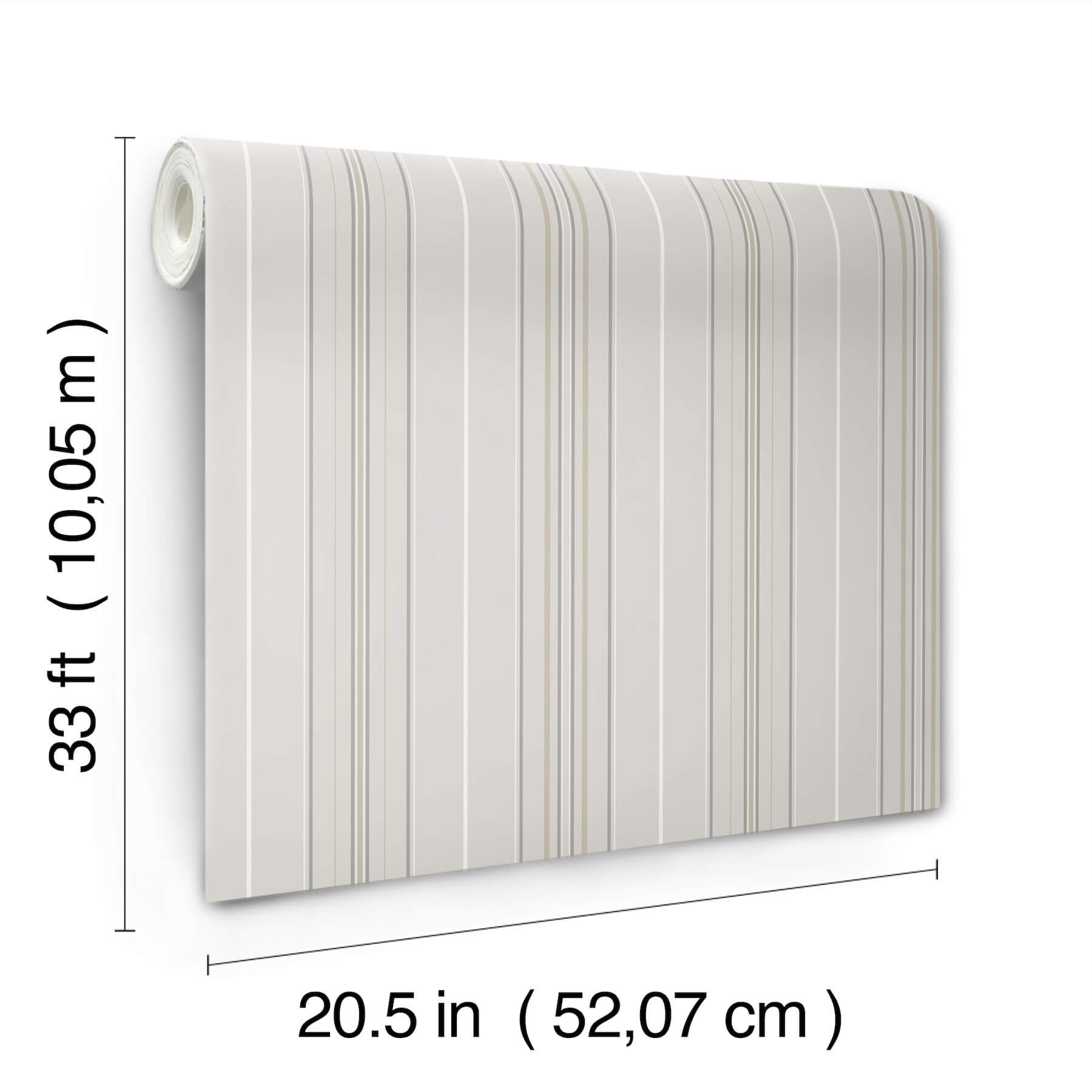 Lascelle Light Grey Modern Pinstripe Wallpaper