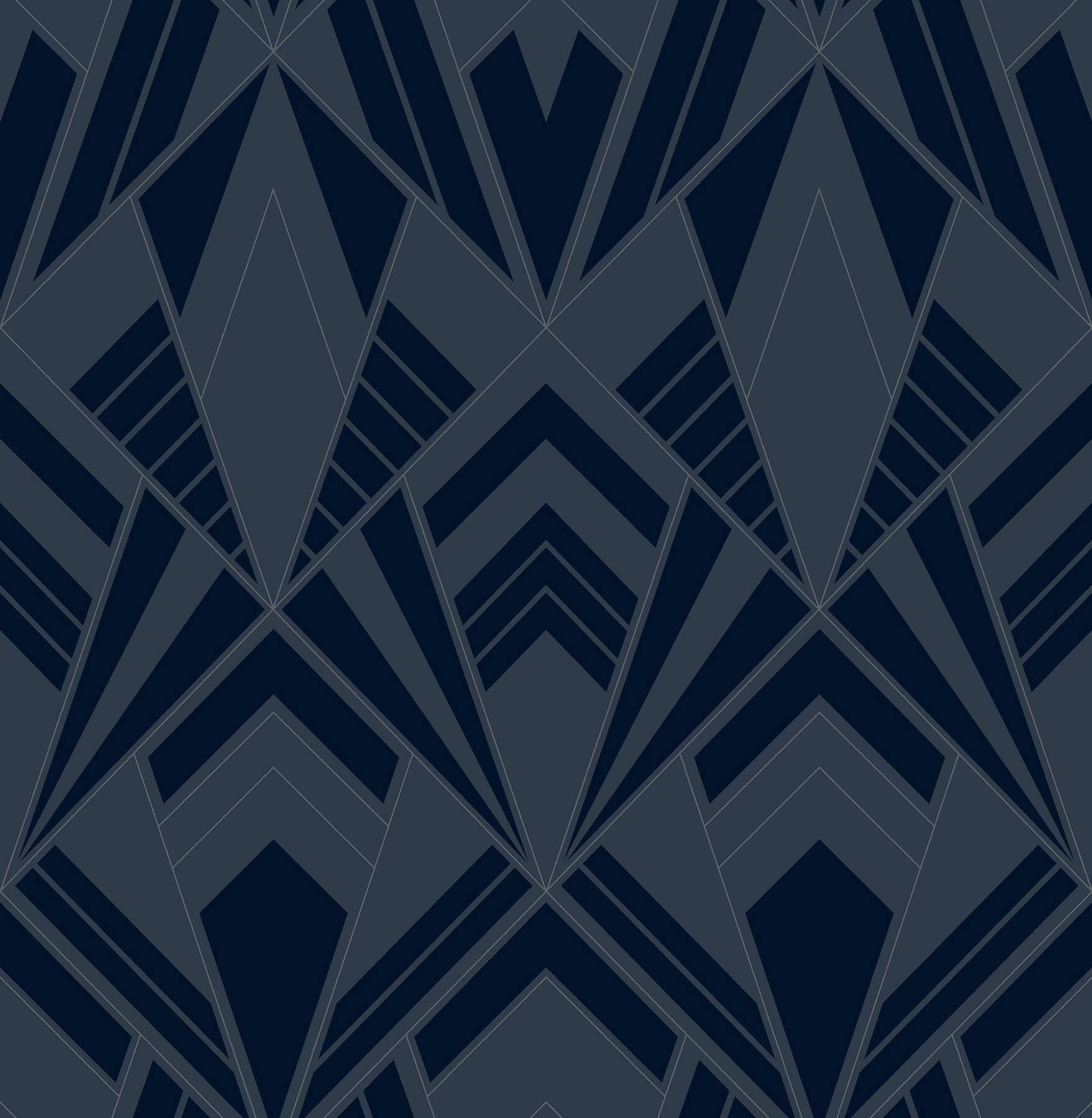 Allenby Indigo Flocked Wallpaper