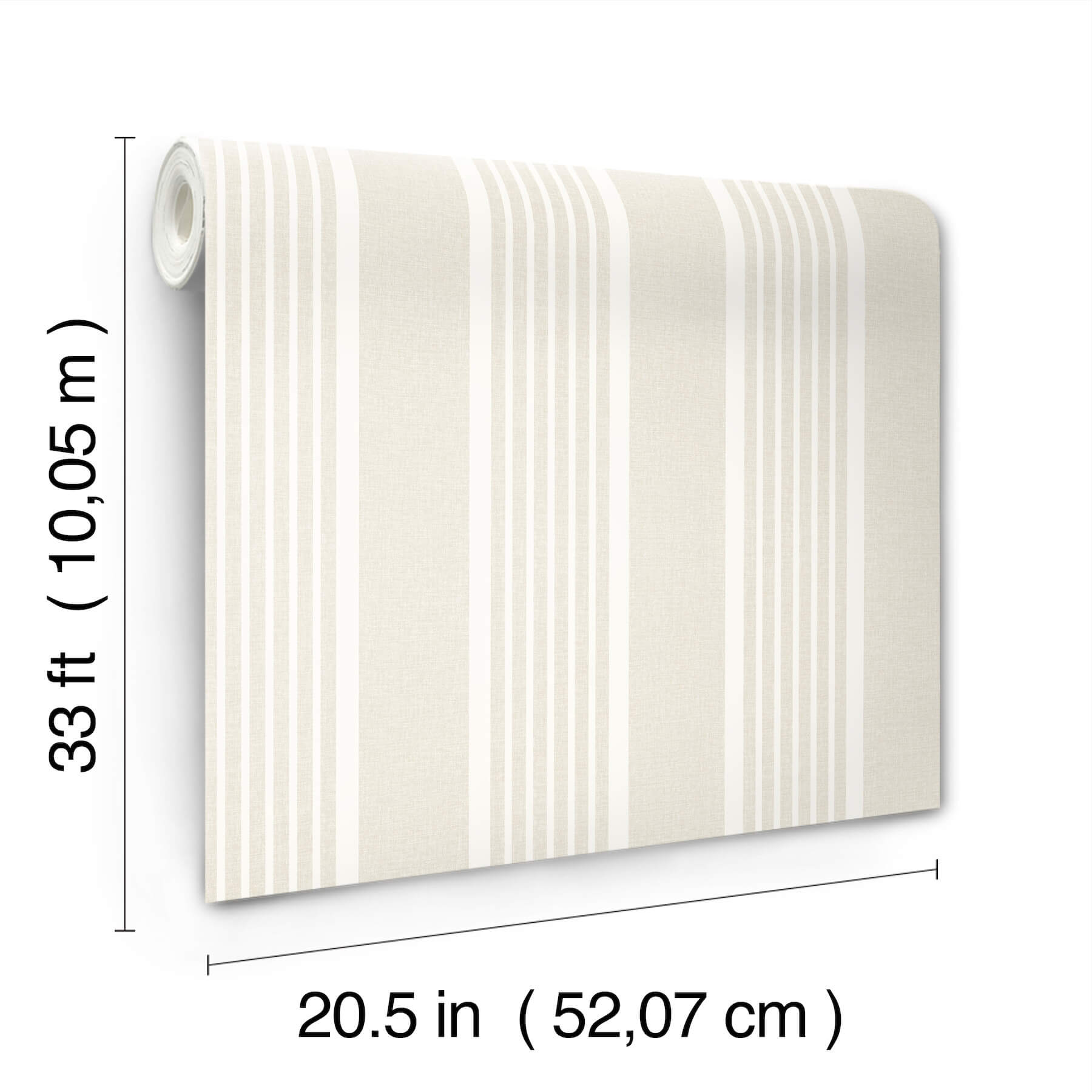 Bingley Beige Embellished Stripe Wallpaper