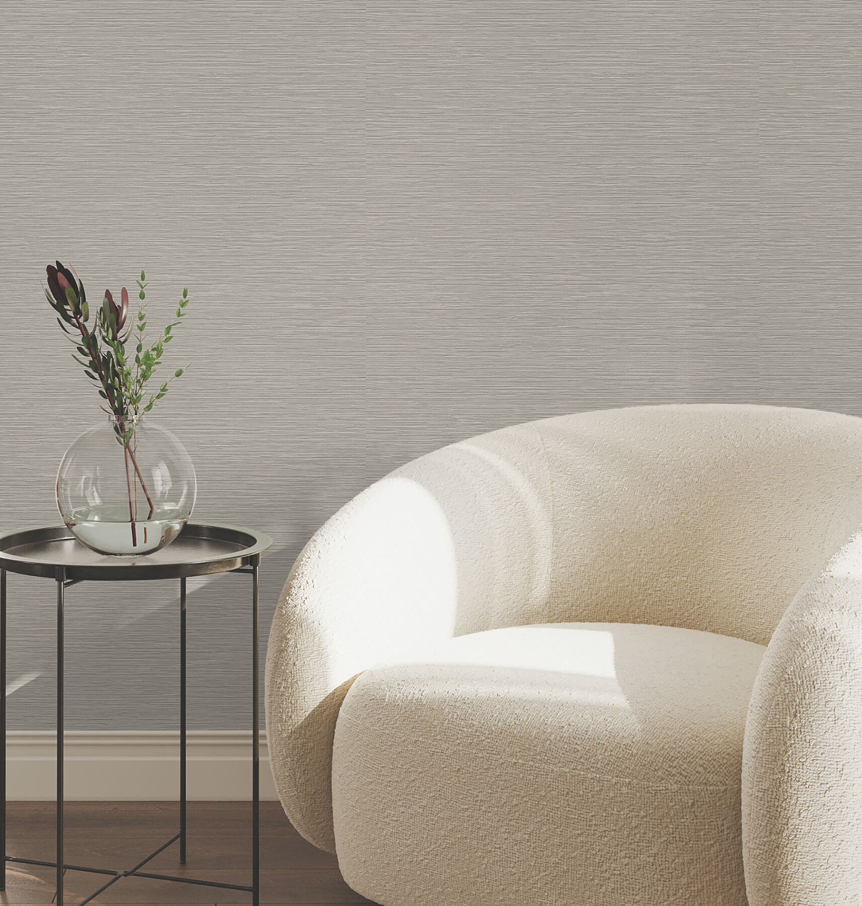 Oasis Brown Faux Grasscloth Wallpaper