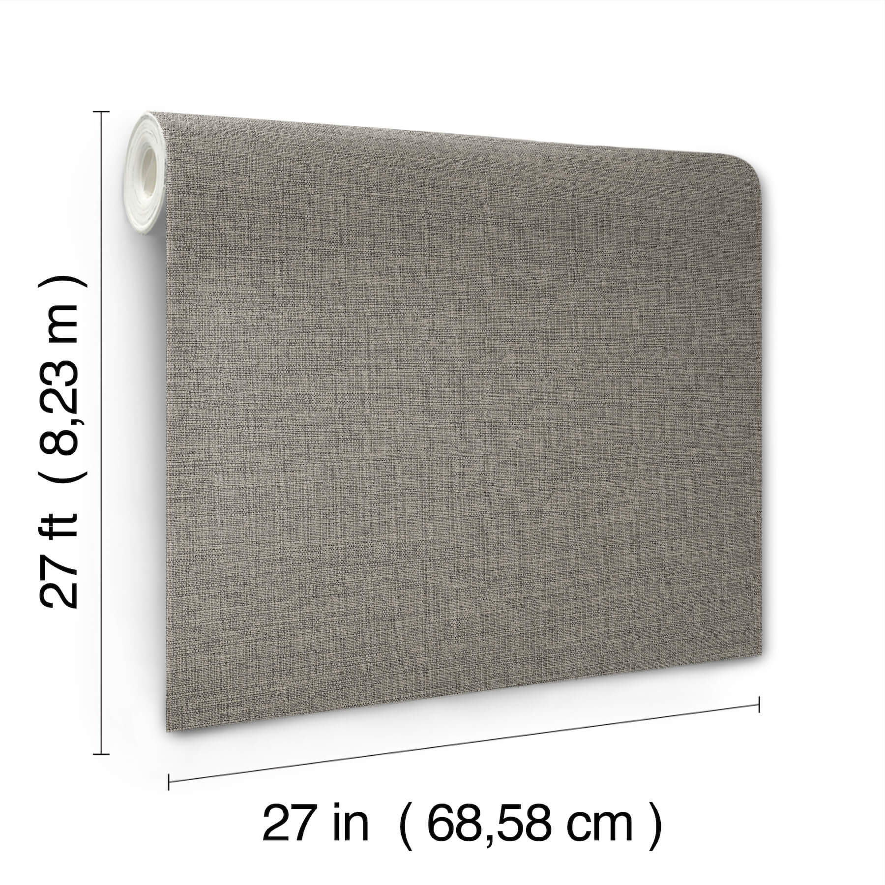 Terrene Charcoal Faux Linen Wallpaper