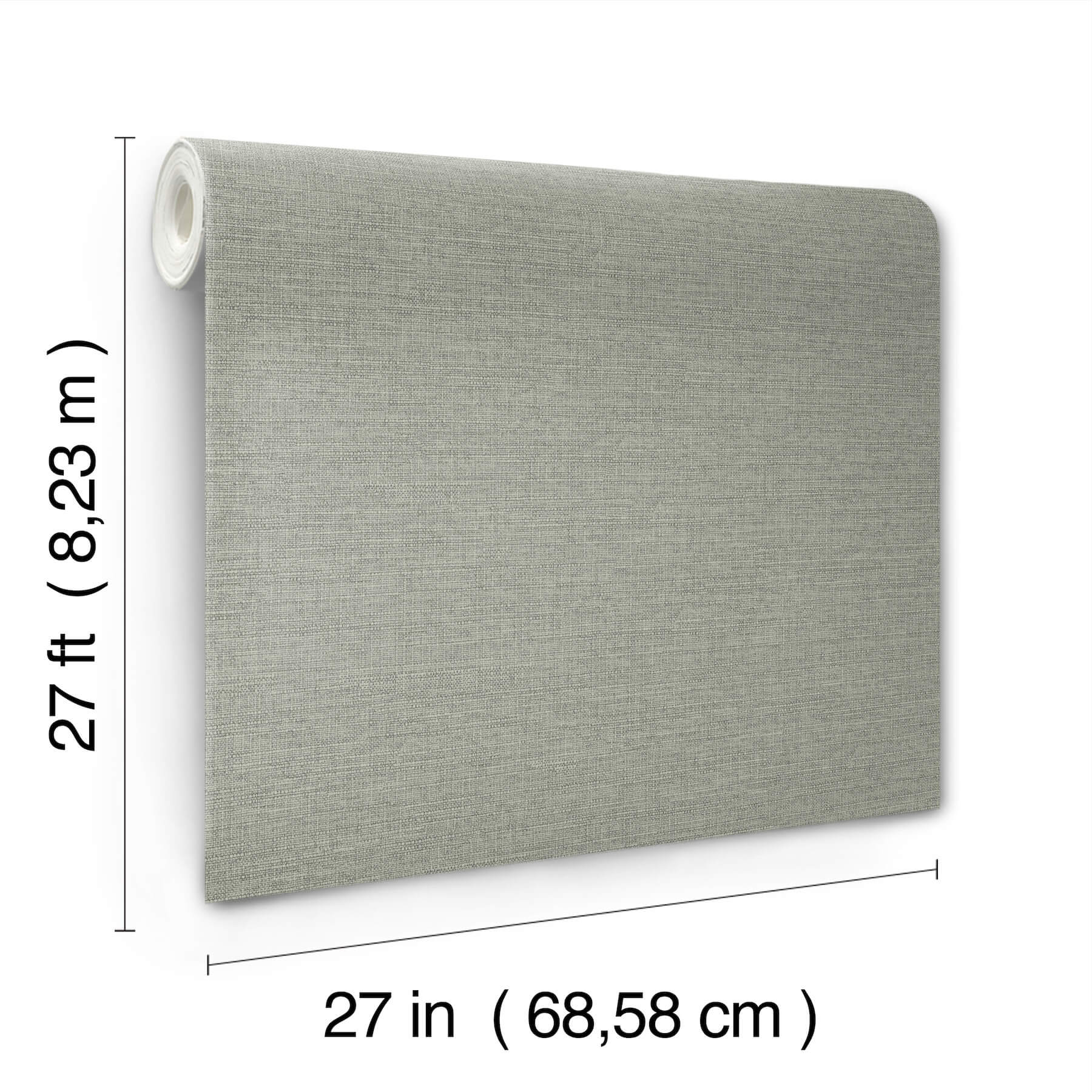 Terrene Moss Faux Linen Wallpaper
