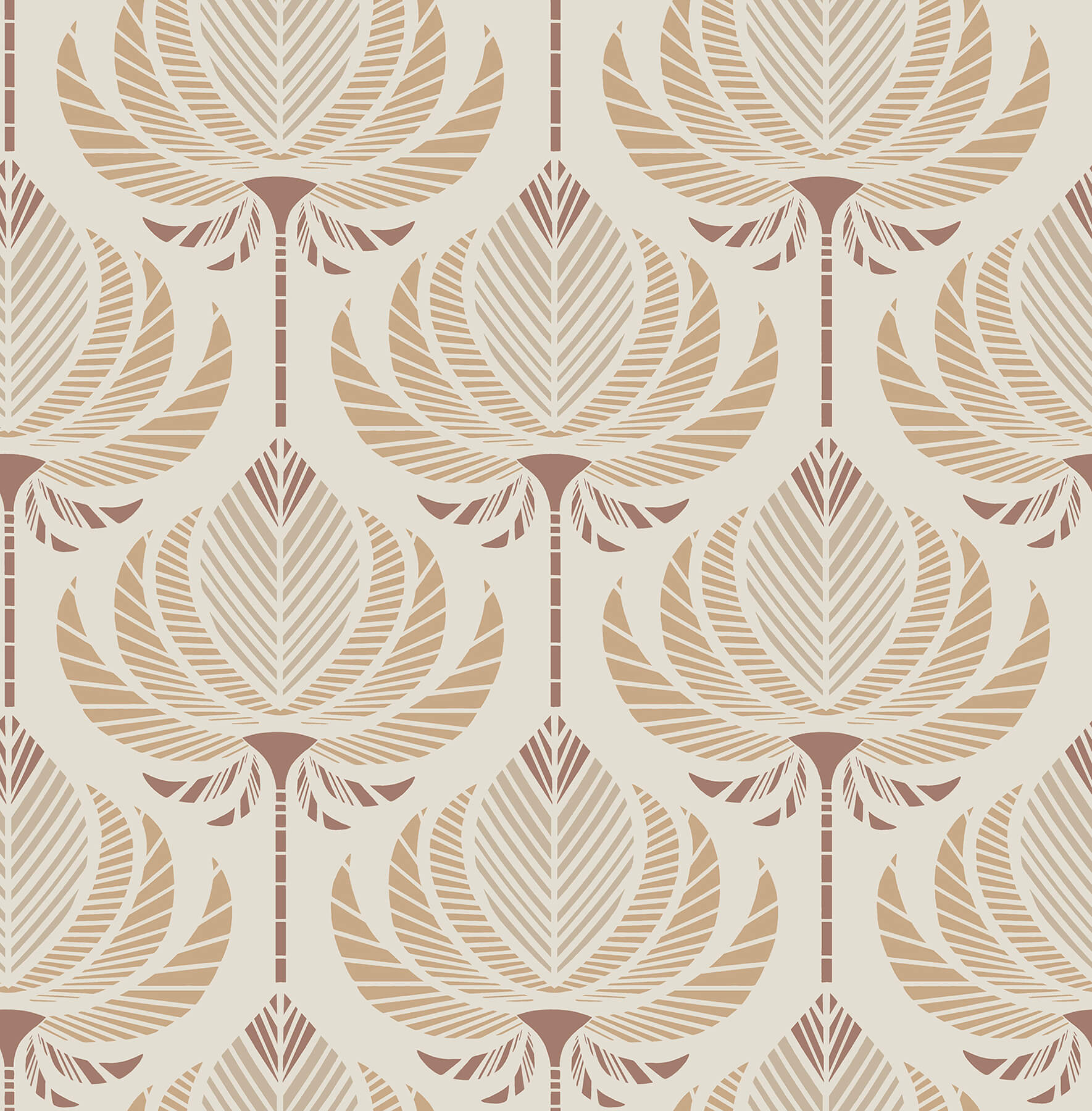 Ferrenby Apricot Floral Fan Wallpaper