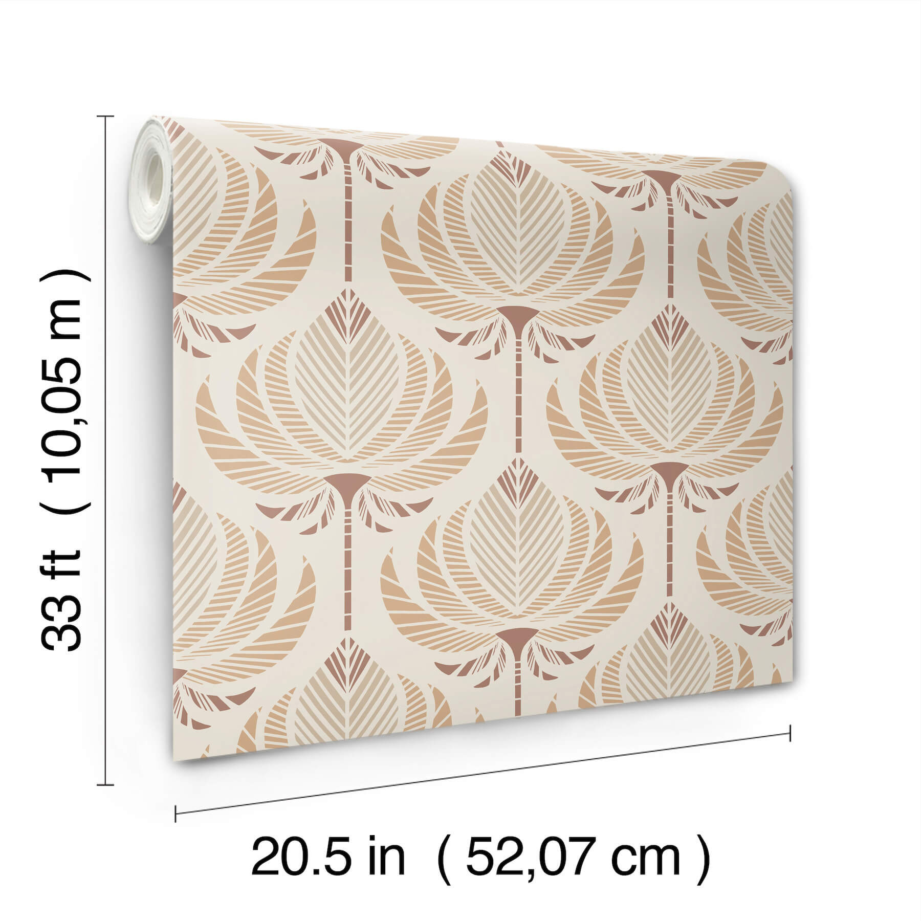 Ferrenby Apricot Floral Fan Wallpaper