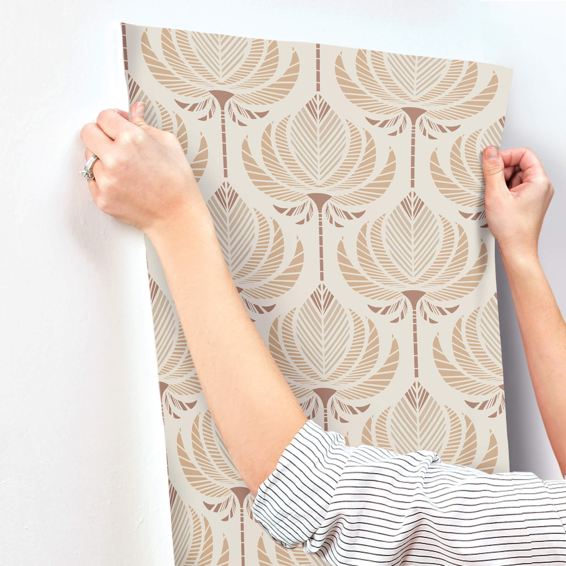 Ferrenby Apricot Floral Fan Wallpaper