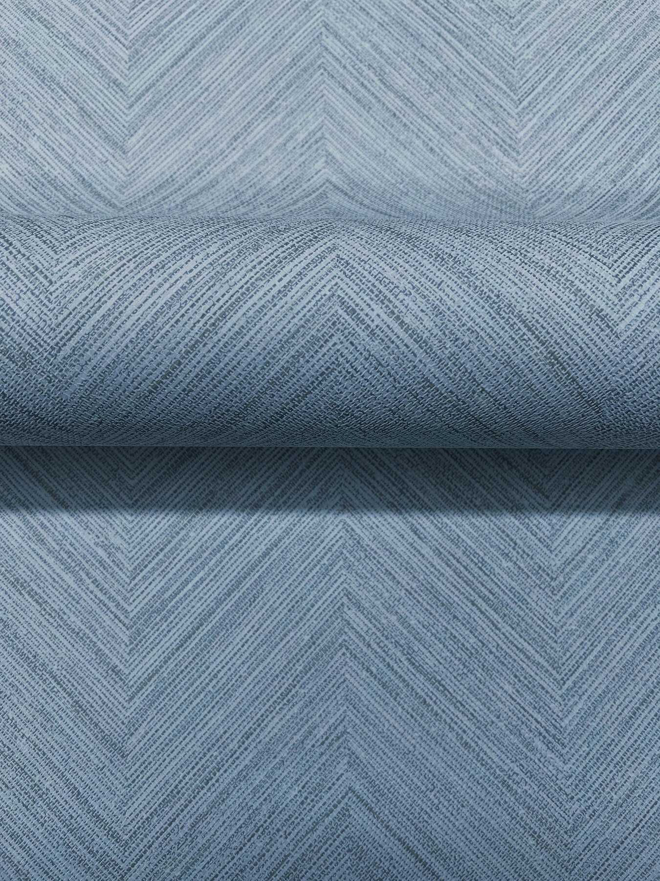 Caladesi Blue Linen Chevron Wallpaper