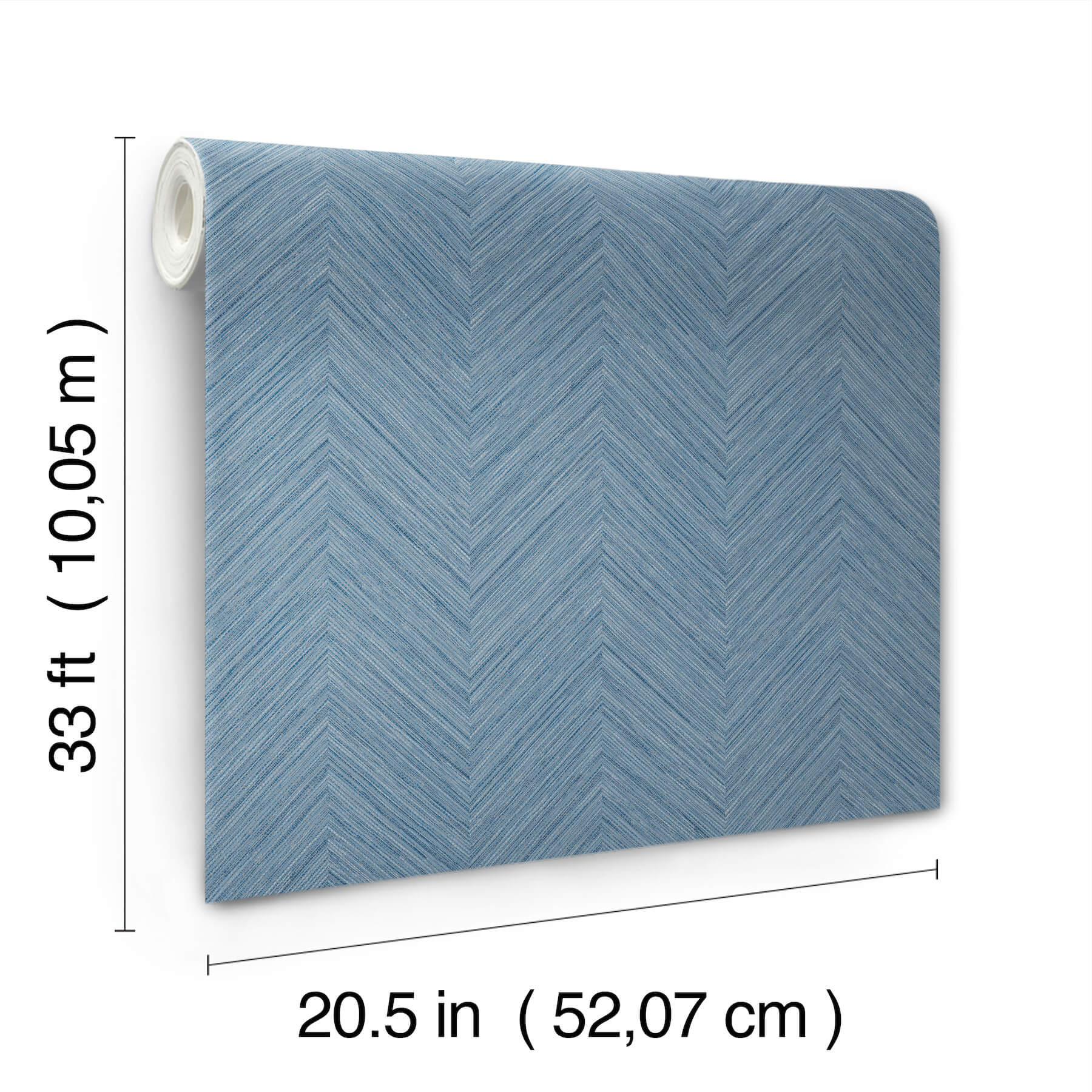 Caladesi Blue Linen Chevron Wallpaper