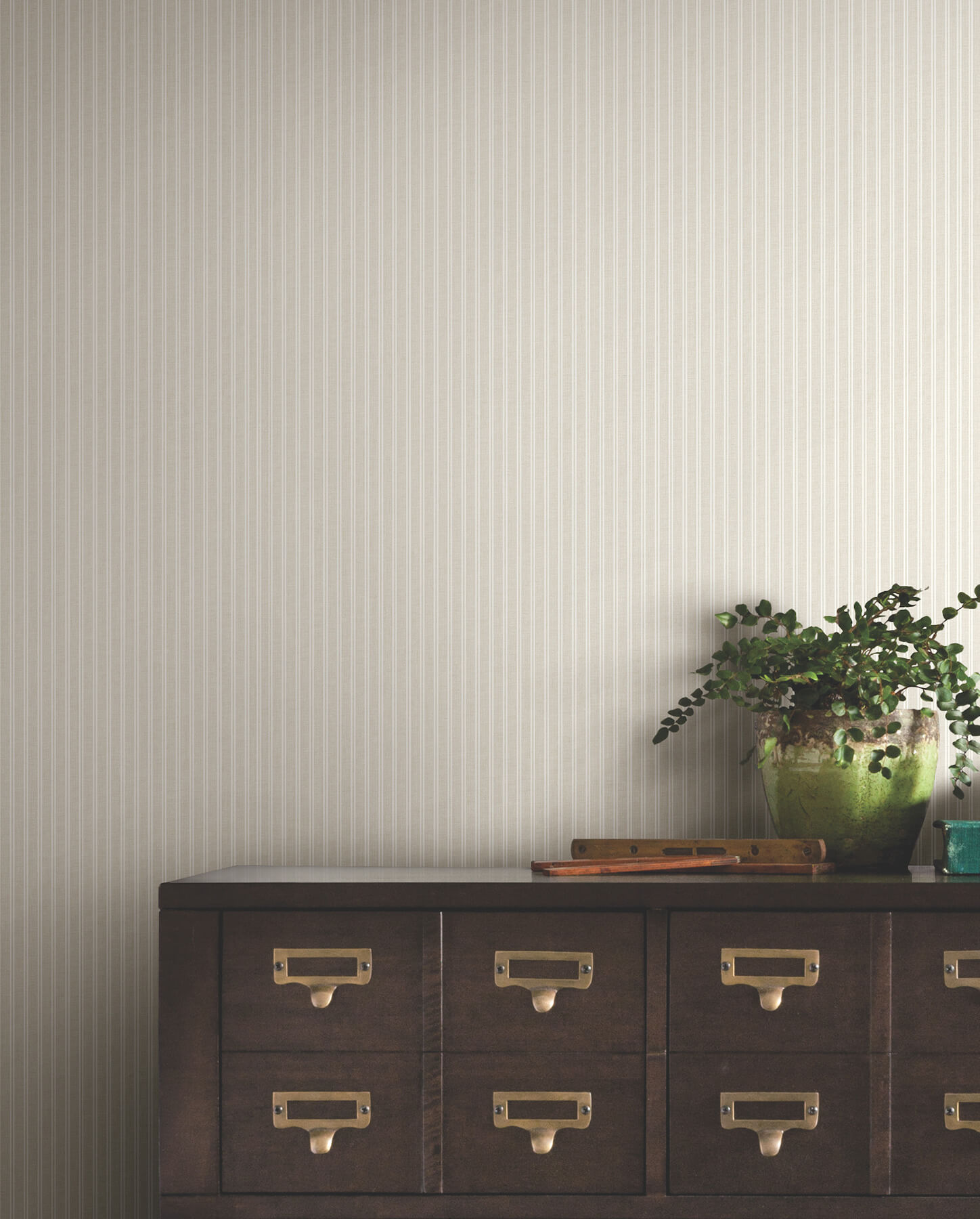 874-ticking-stripe-beige-faux-linen-wallpaper-2.jpg Ticking Stripe Beige Faux Linen Wallpaper