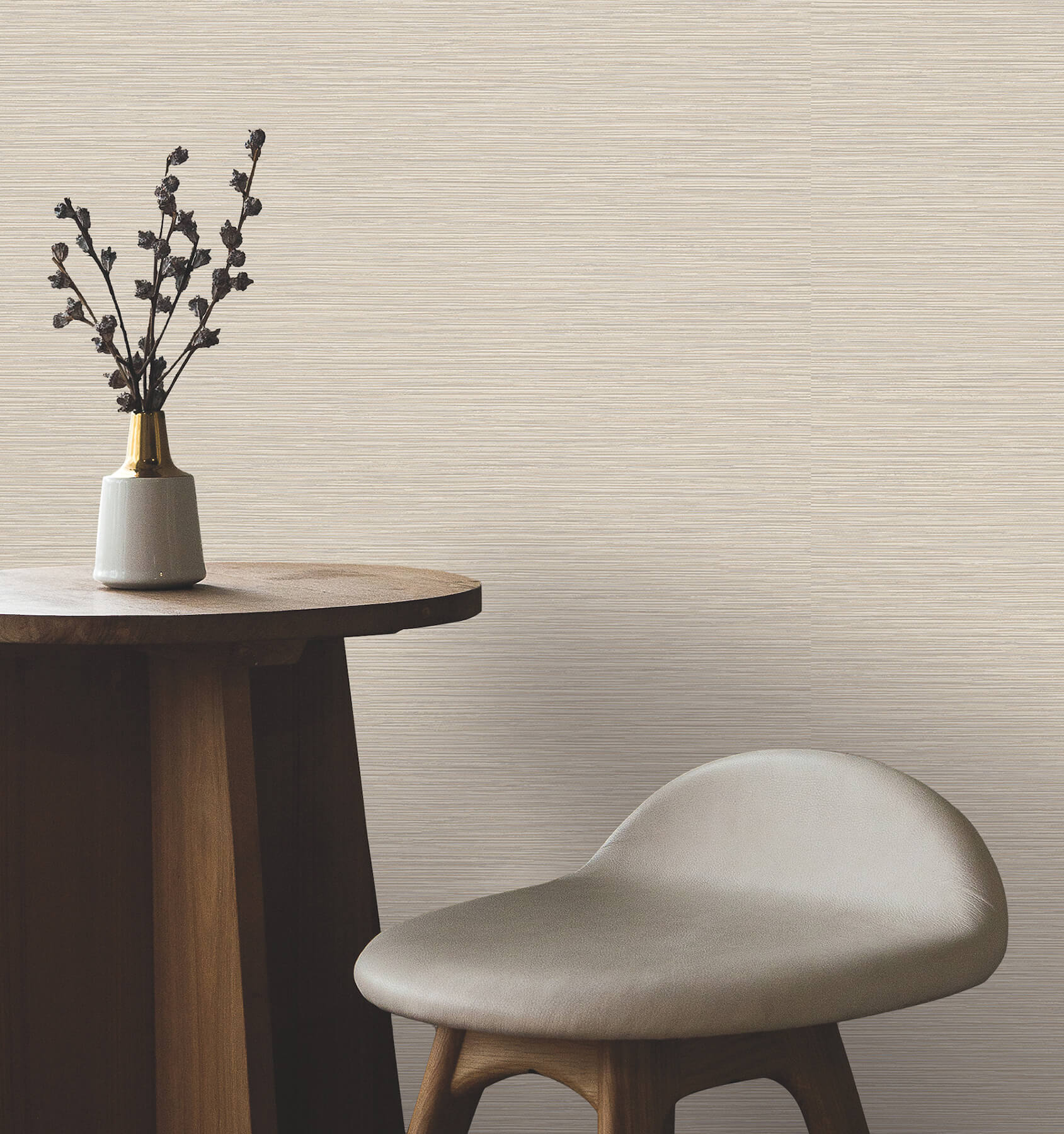 Oasis Neutral Faux Grasscloth Wallpaper