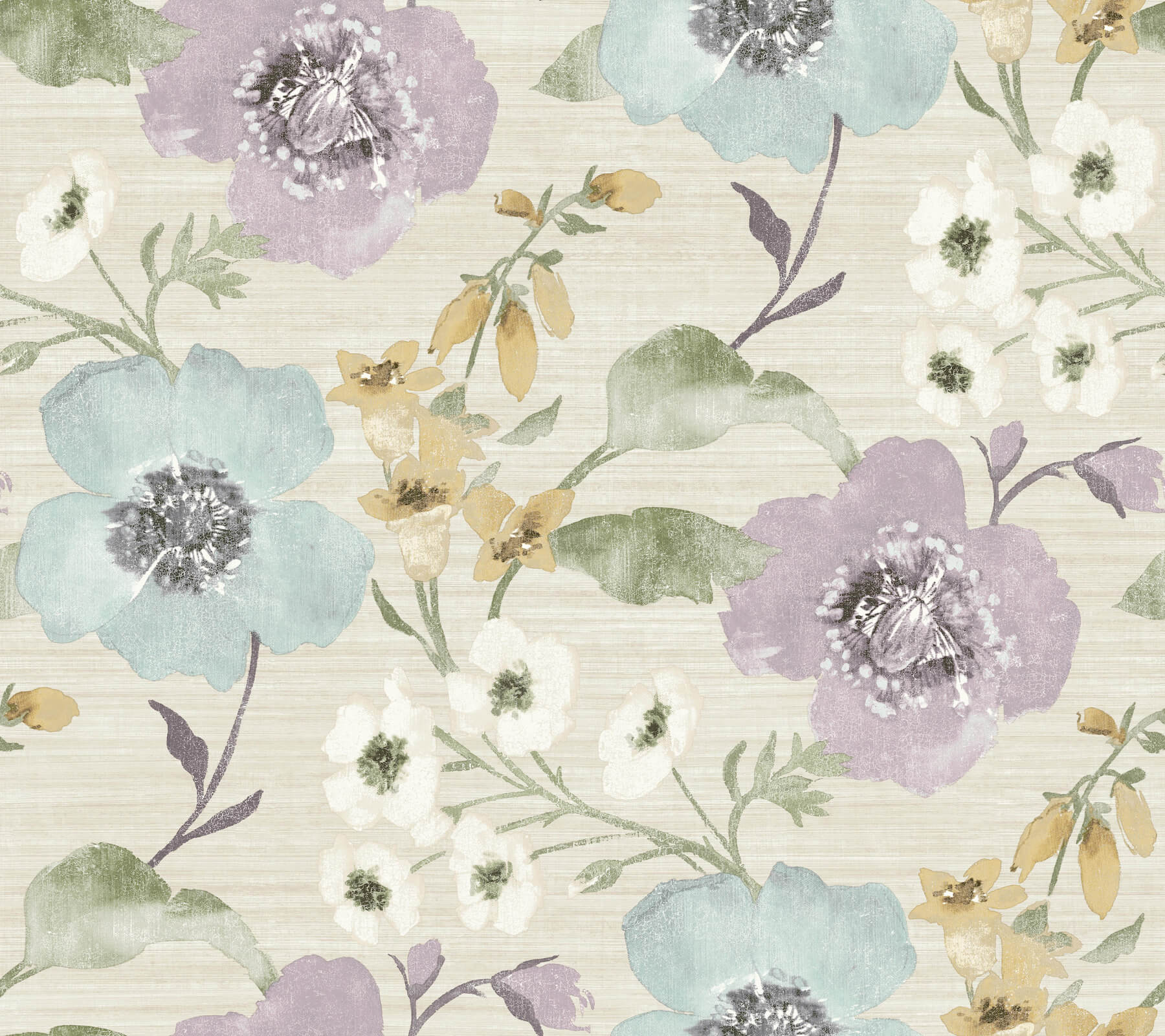 Evelyn Lavender Floral Wallpaper