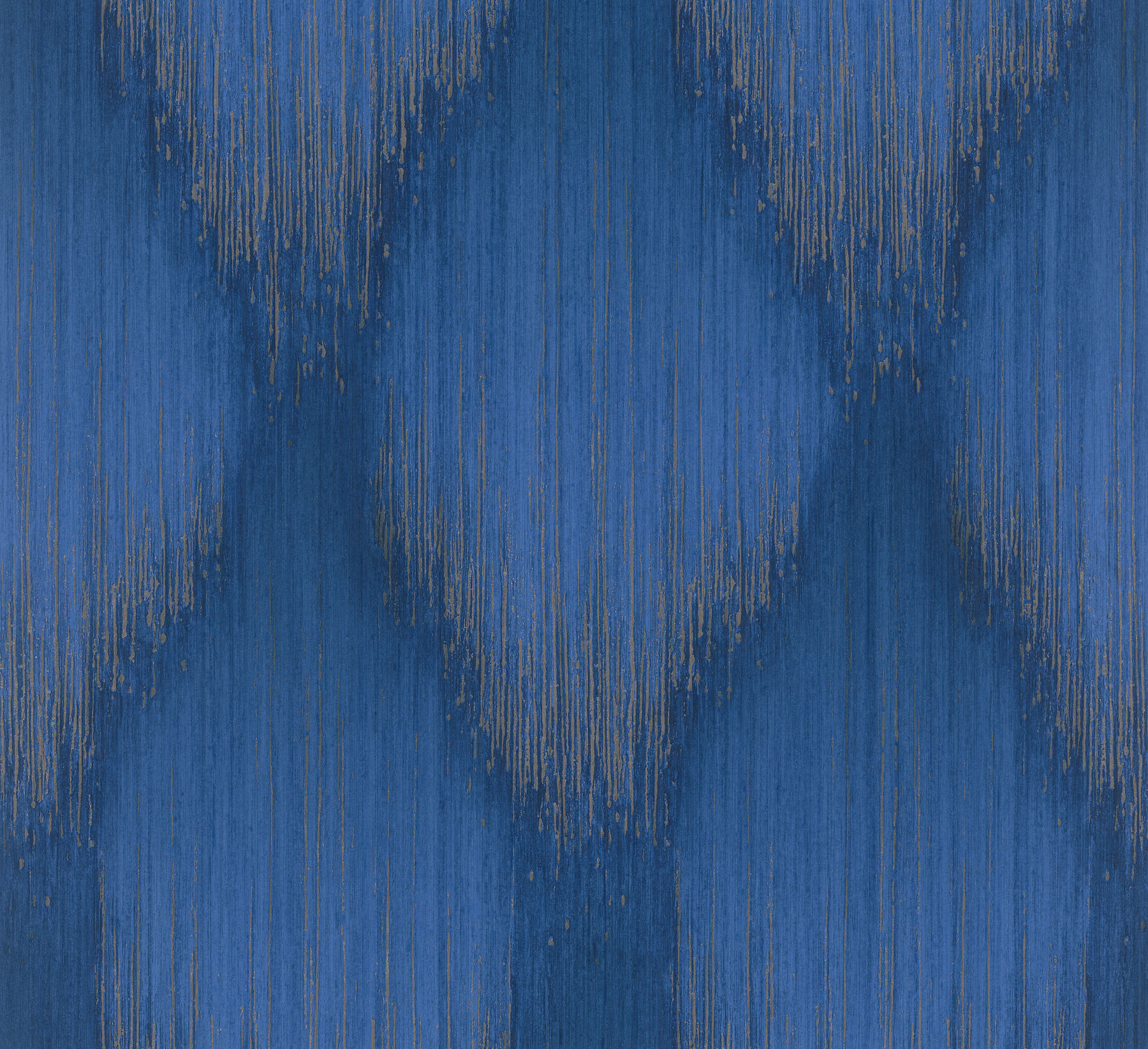Starfall Sapphire Metallic Ikat Wallpaper