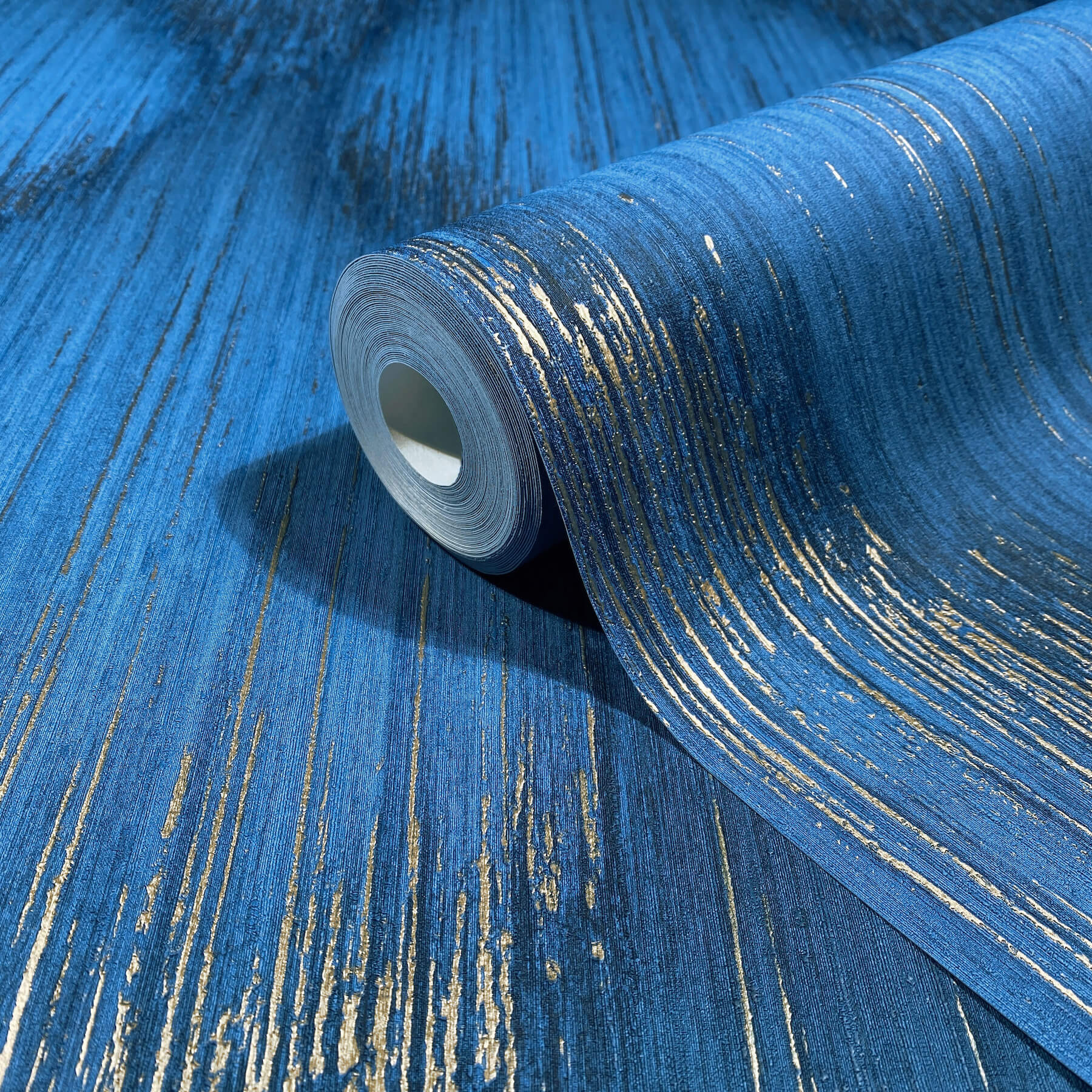 Starfall Sapphire Metallic Ikat Wallpaper