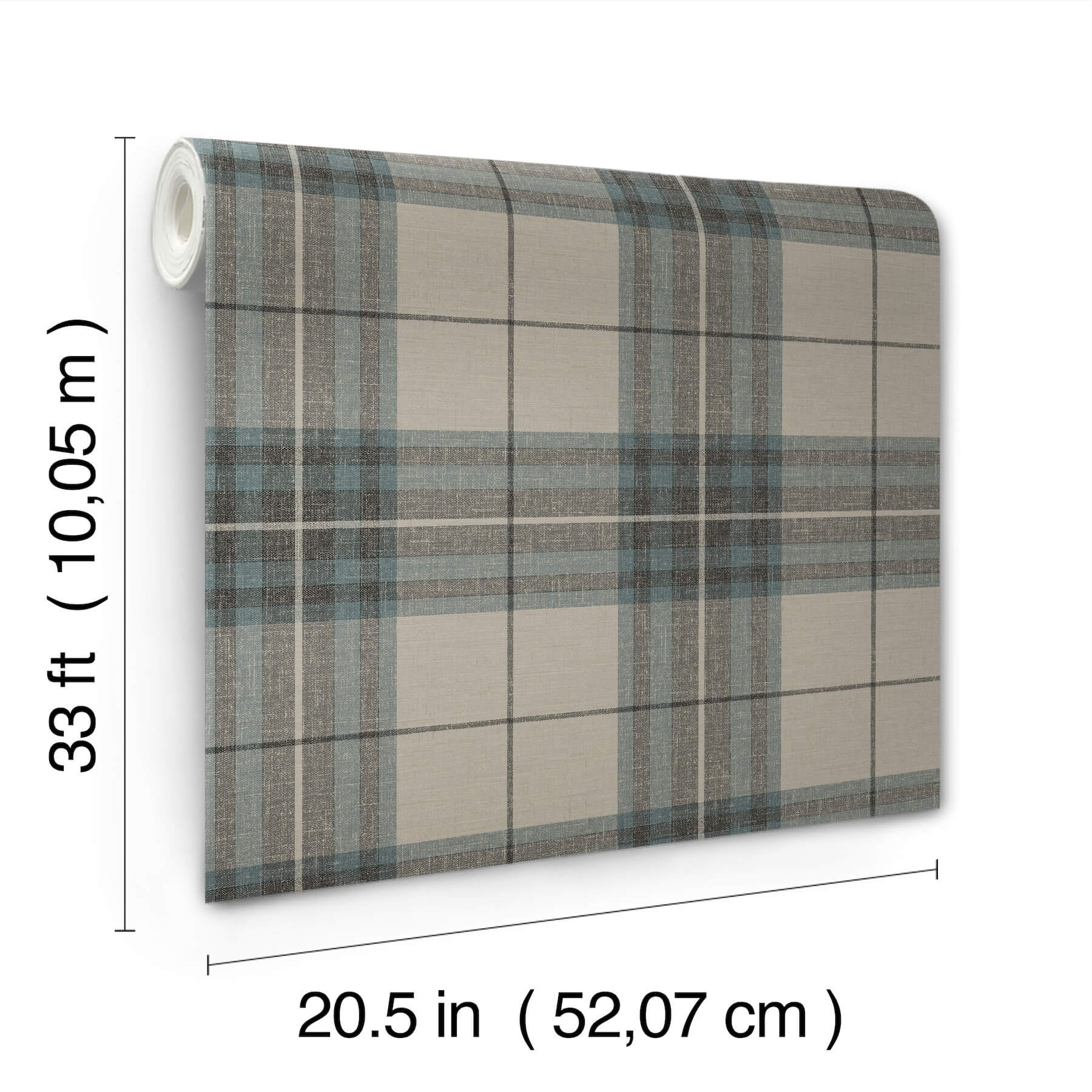 Cabin Check Teal Plaid Wallpaper
