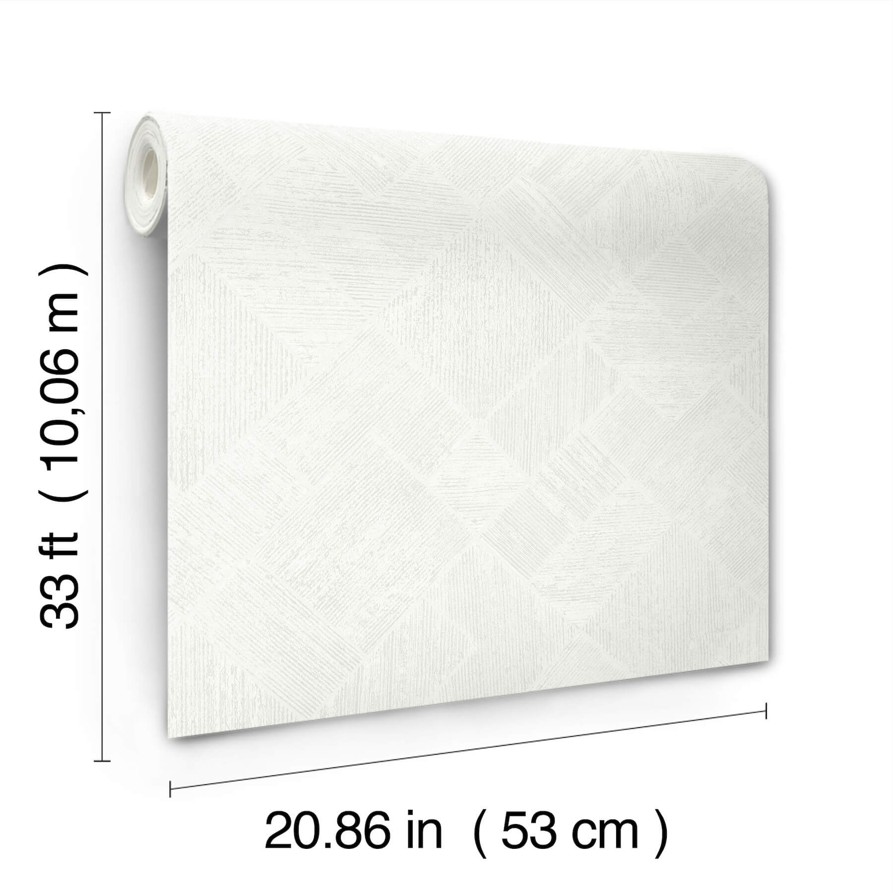 Marquetry White Tile Wallpaper