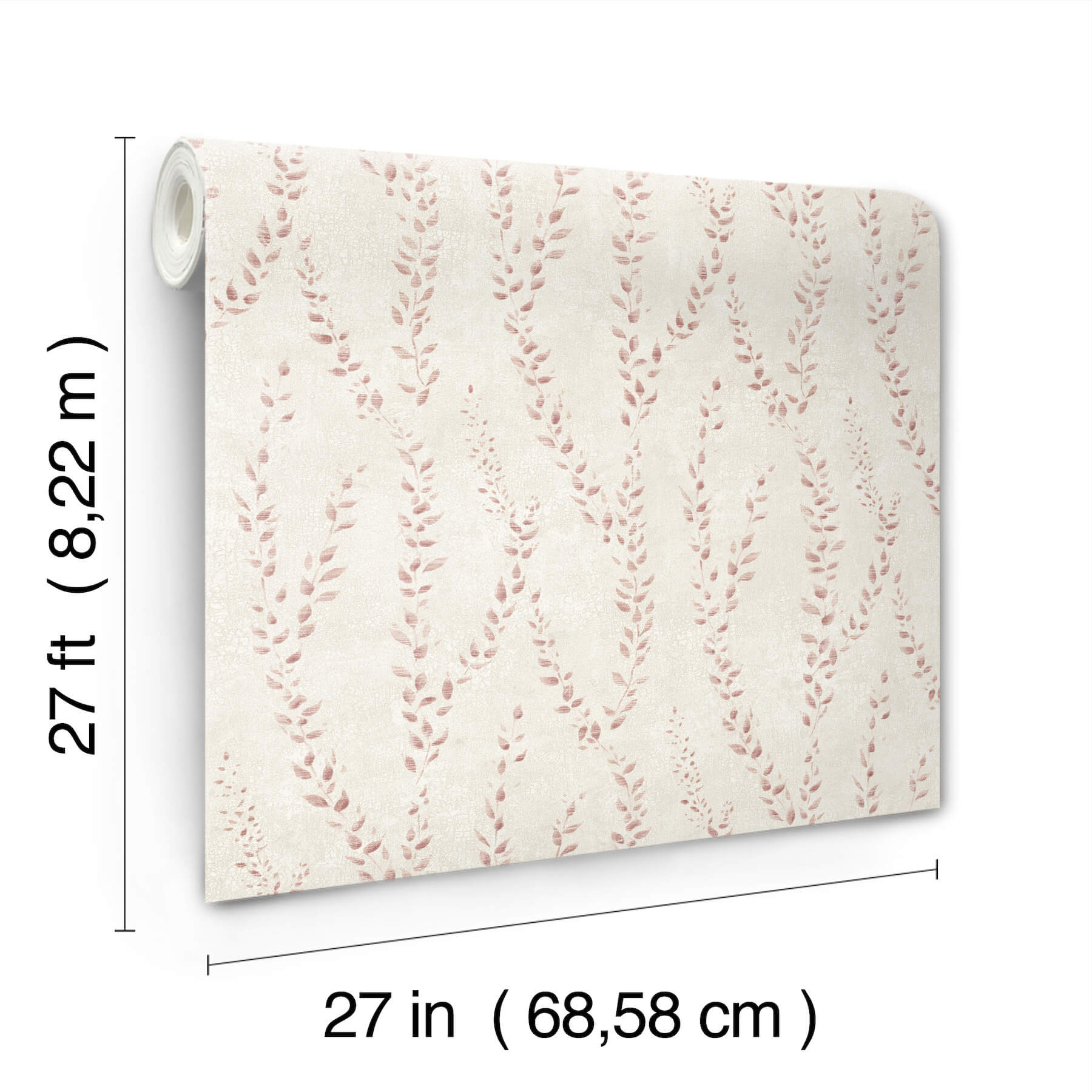 Alpenrose Maroon Vine Wallpaper