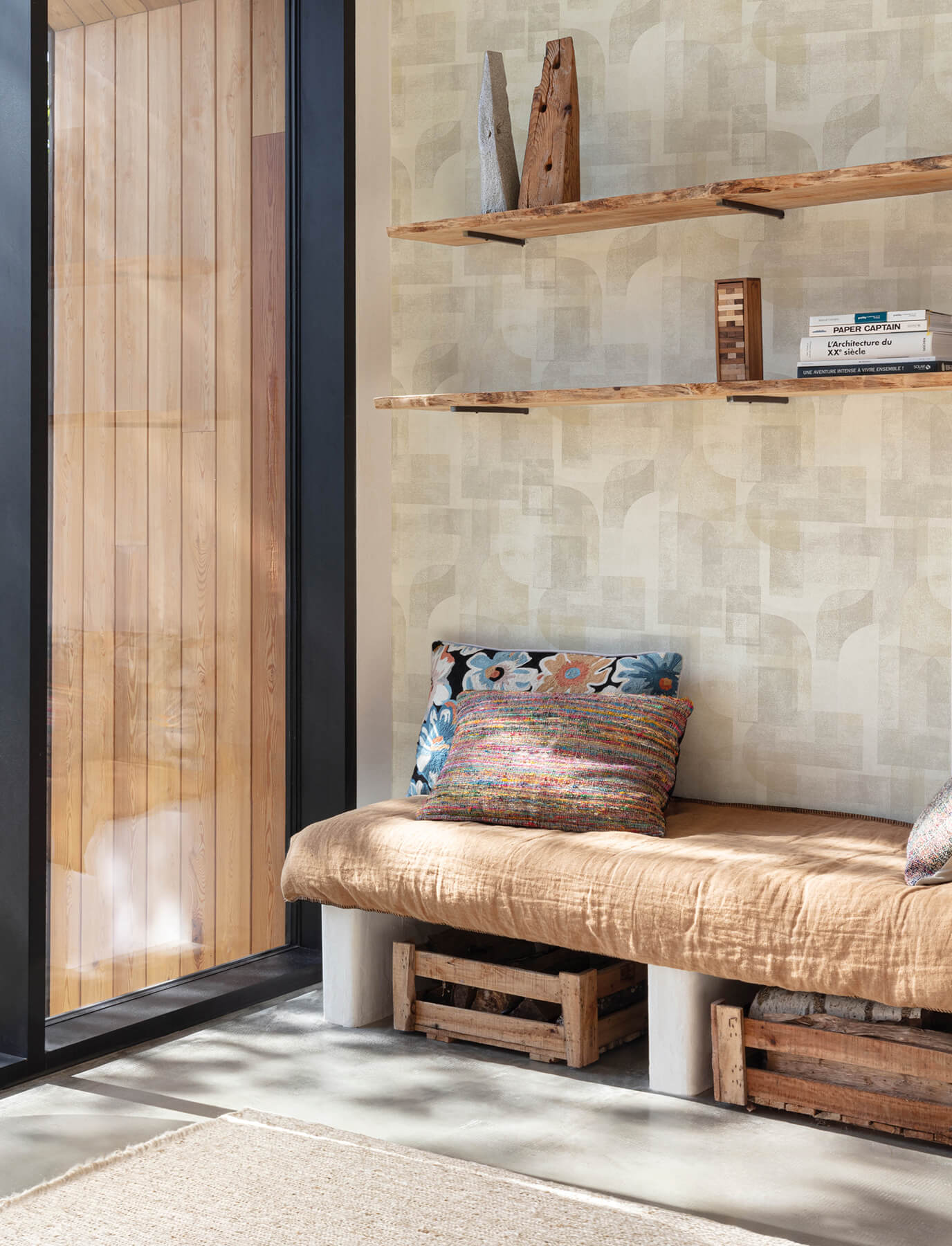 Cassandra Taupe Block Geometric Wallpaper