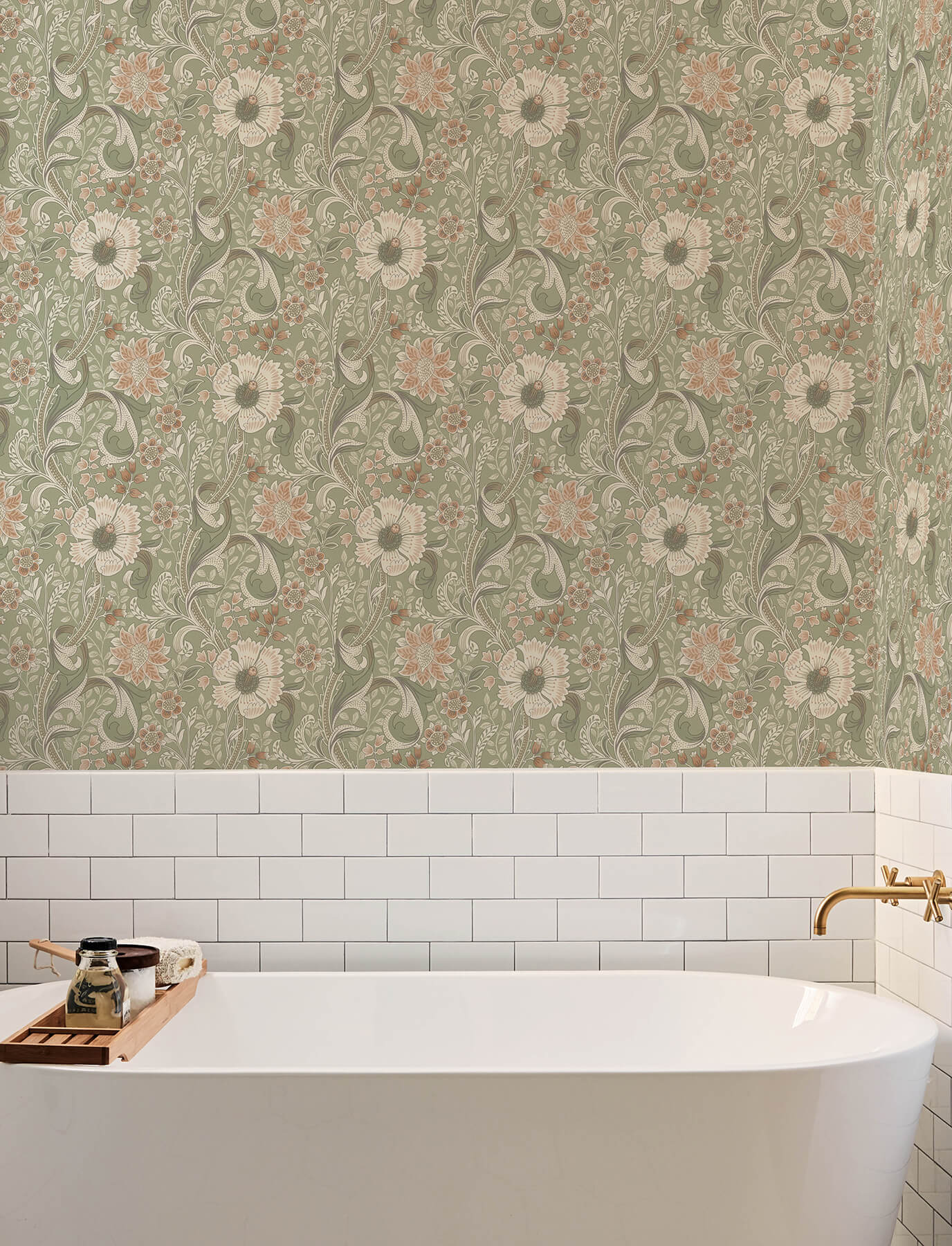 Liora Green Floral Trail Wallpaper
