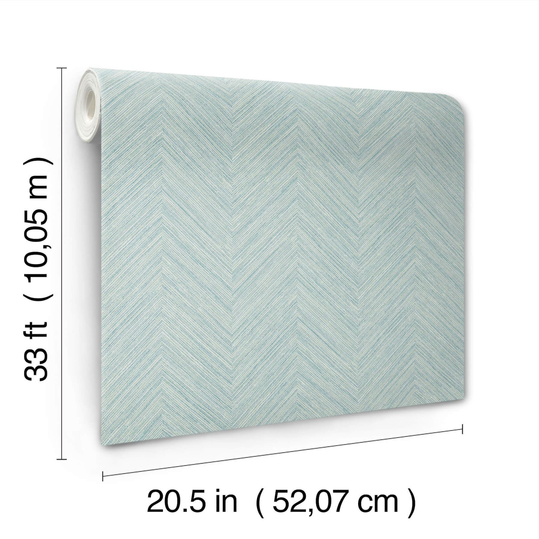 Caladesi Aqua Linen Chevron Wallpaper